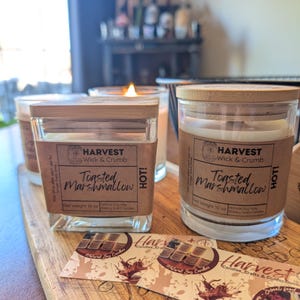 toasted marshmallow candle with wood wick