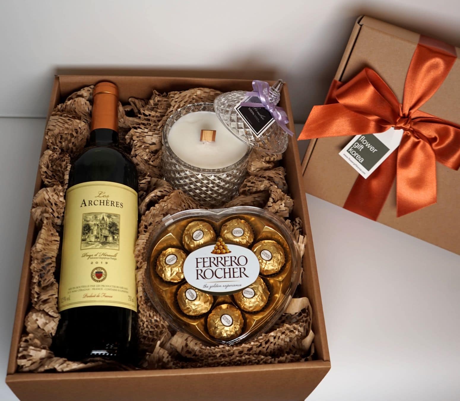 wine bottle candle gift set fall