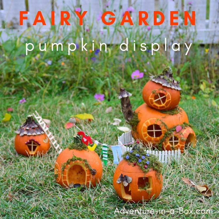pumpkin fairy cottage in garden