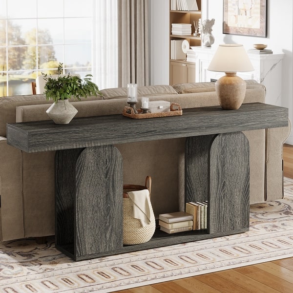 behind sofa console table with storage in small living room