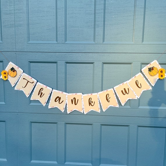 burlap banner spelling fall words