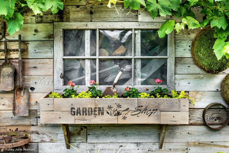 old window box planter fall