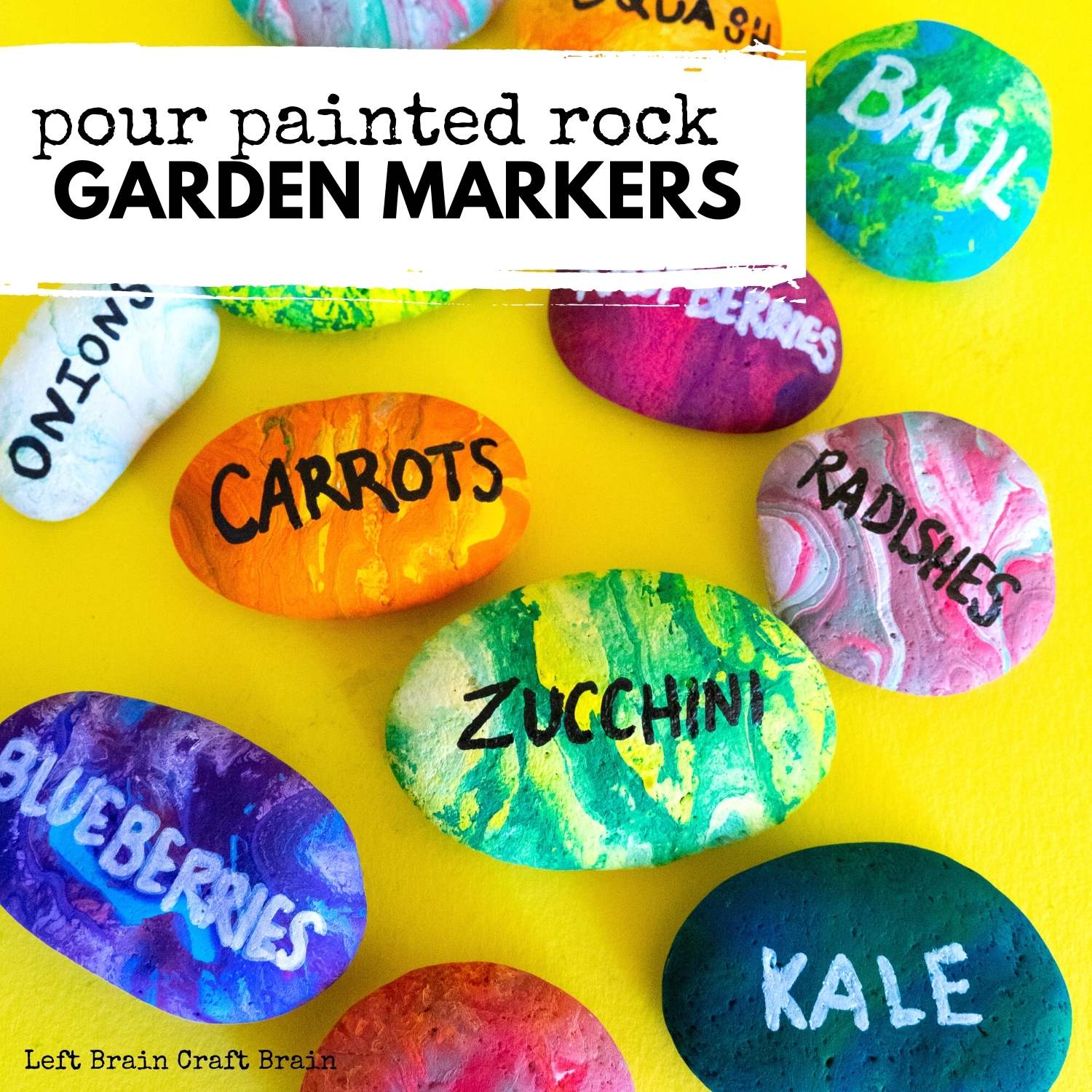 painted rocks as garden markers