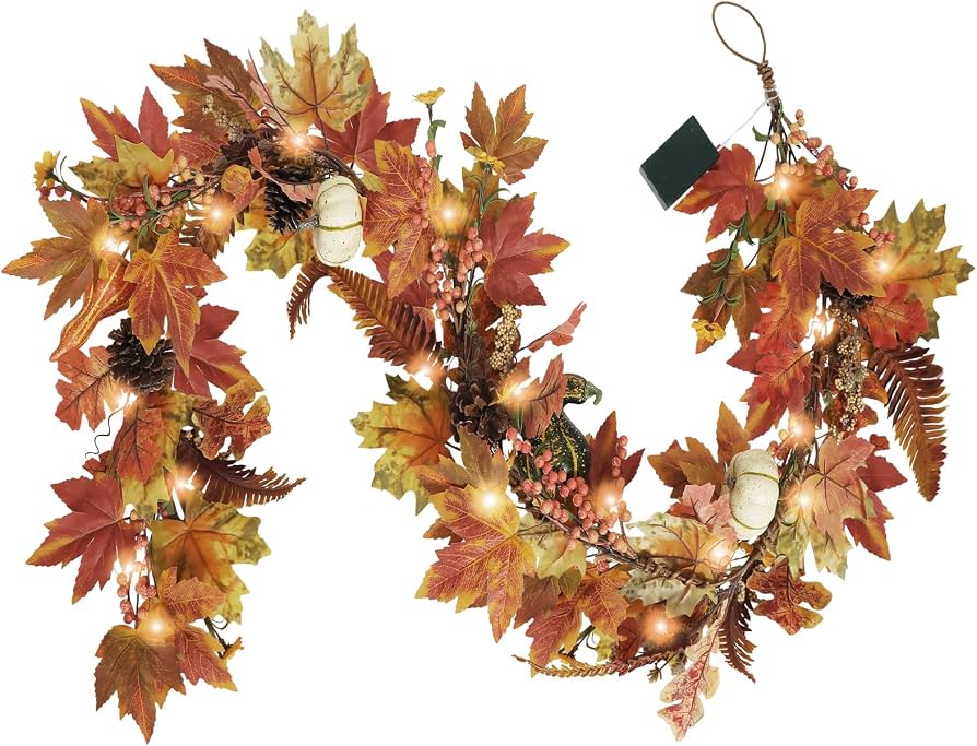 maple leaf twig fall garland