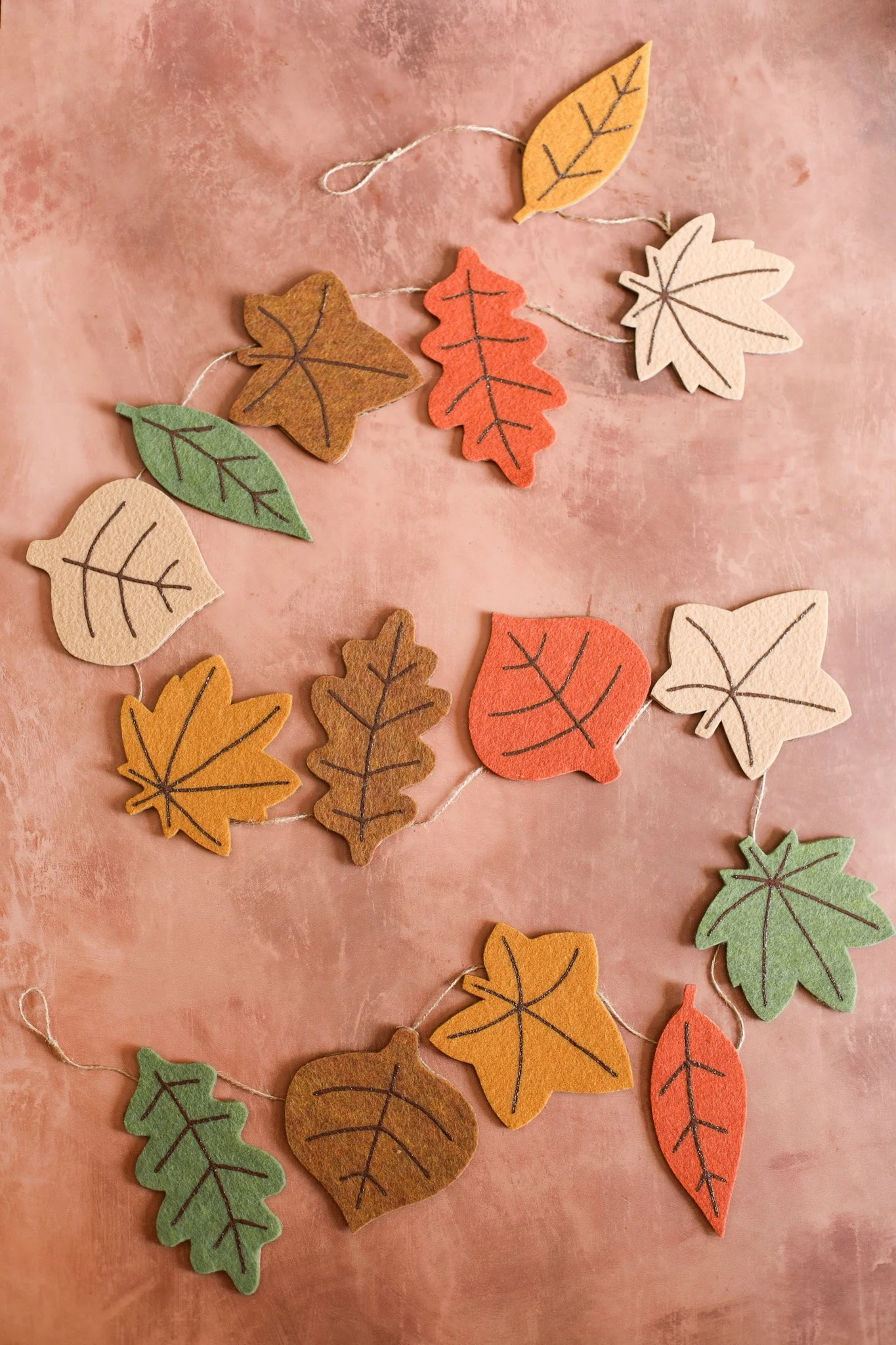 felt leaf fall garland
