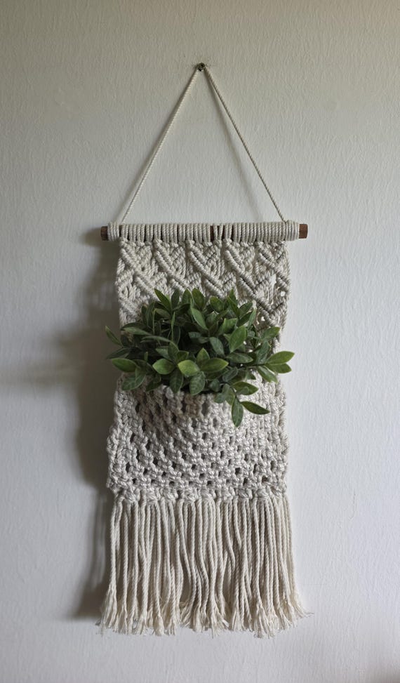 fringe edged macrame plant hanger