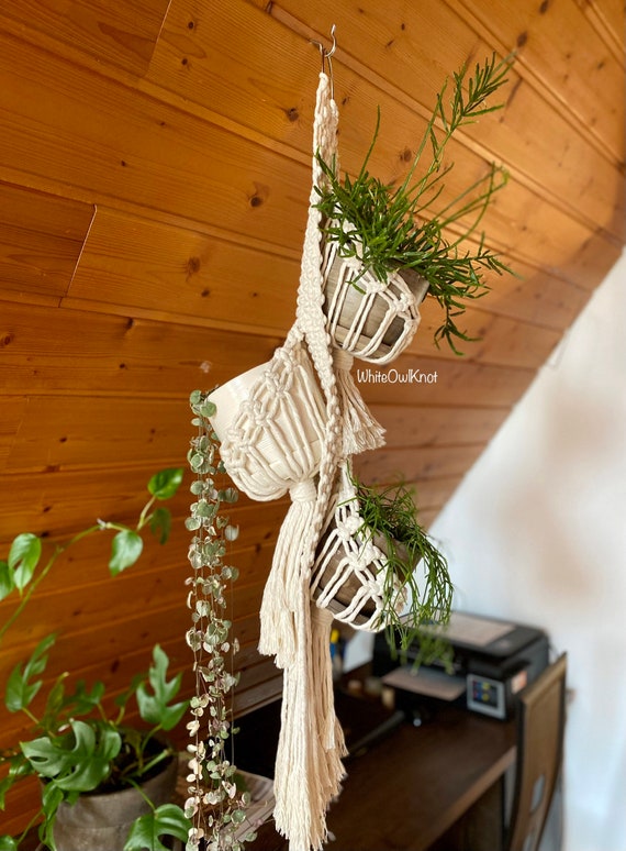 multi plant ladder macrame hanger