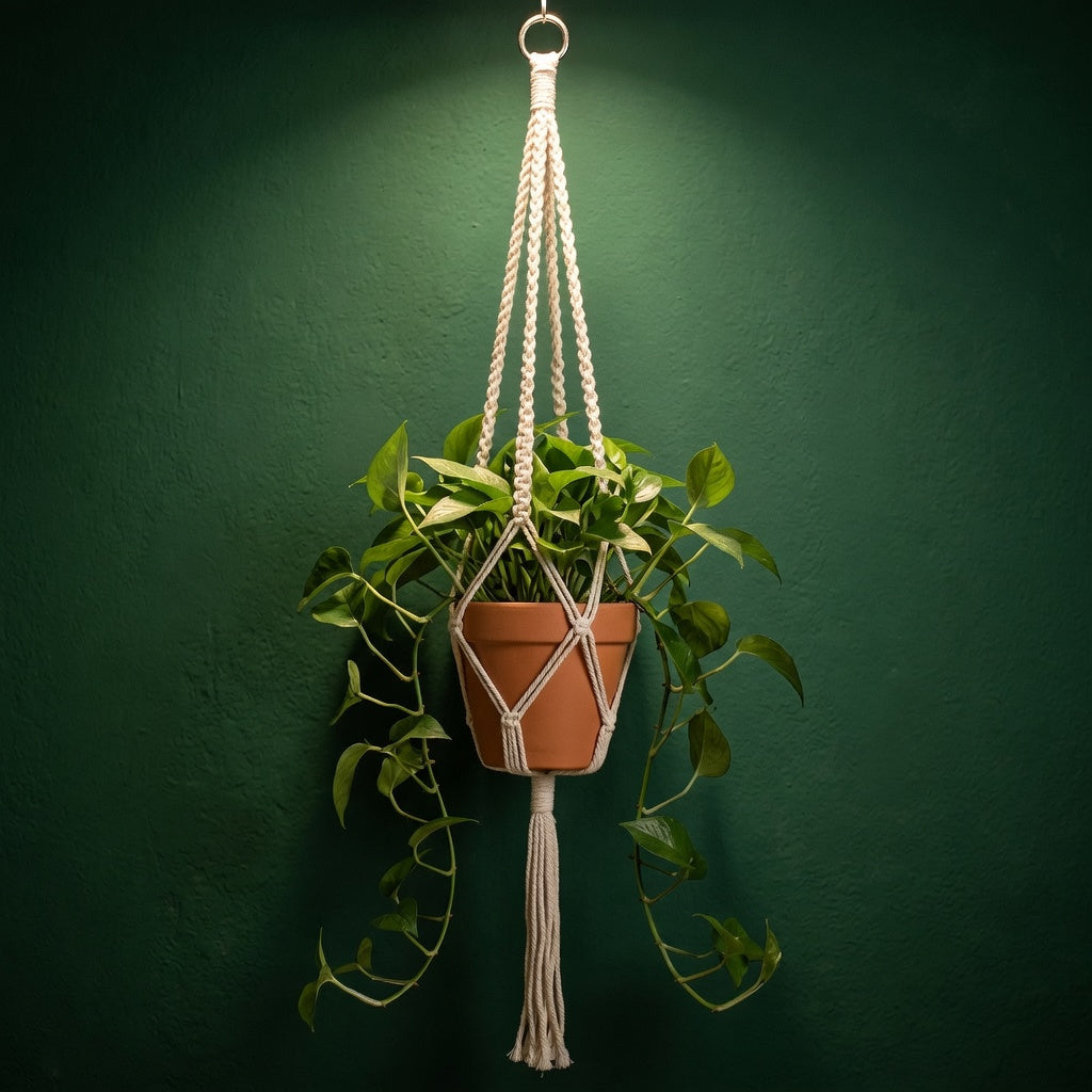 minimalist ring macrame plant hanger