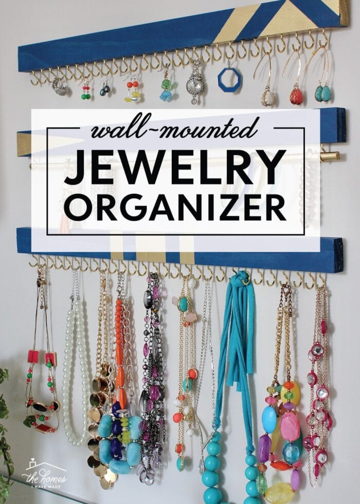 twine jewelry organizer board on wall