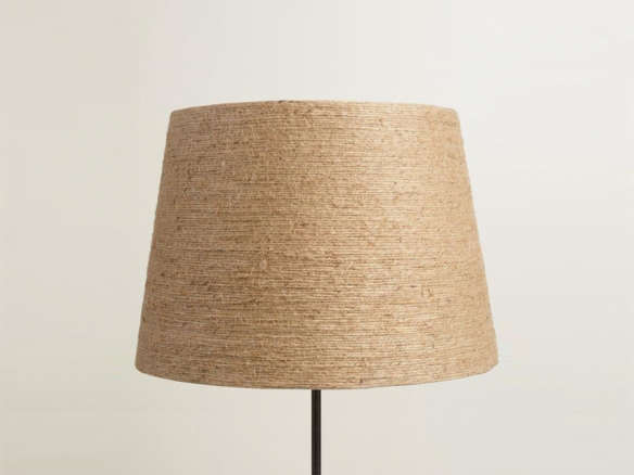 twine covered lampshade on table lamp