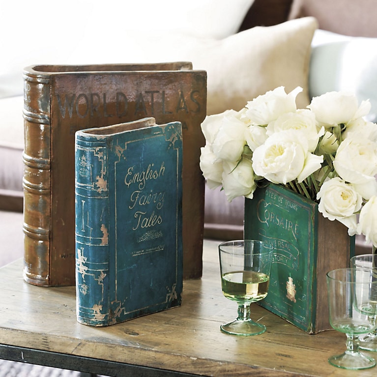 vintage book vase