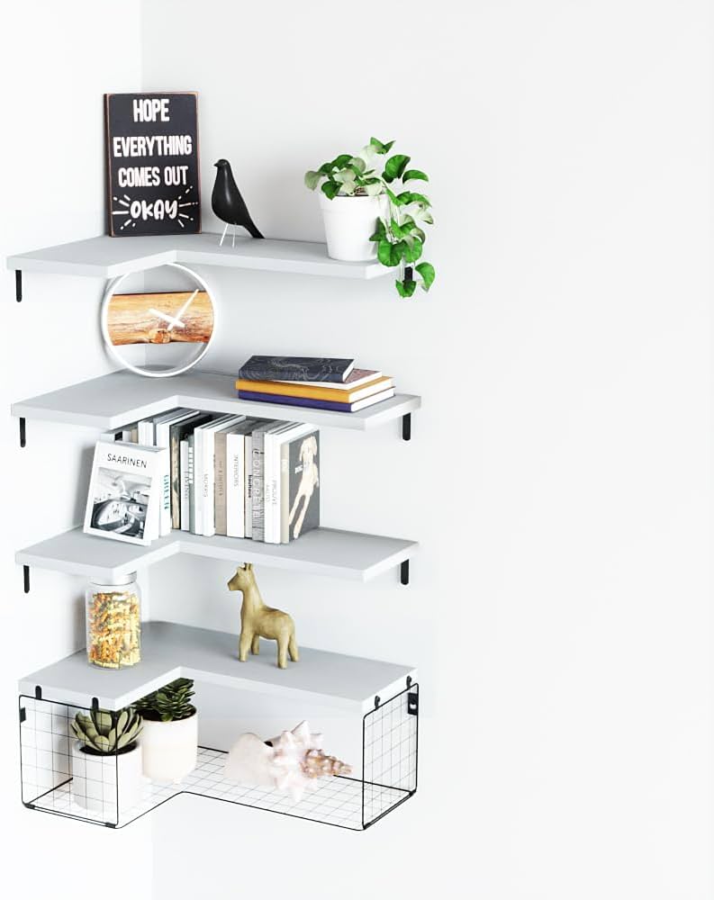 hanging storage baskets living room corner