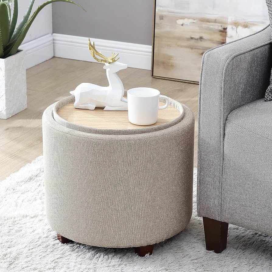 storage ottoman with tray top living room