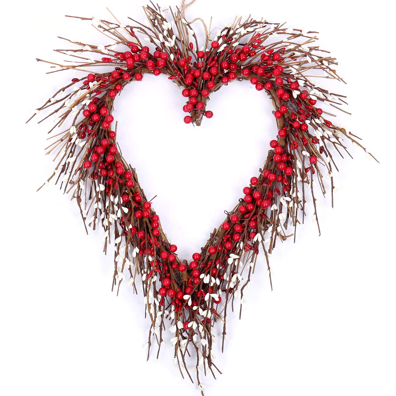 twig wreath with red berries