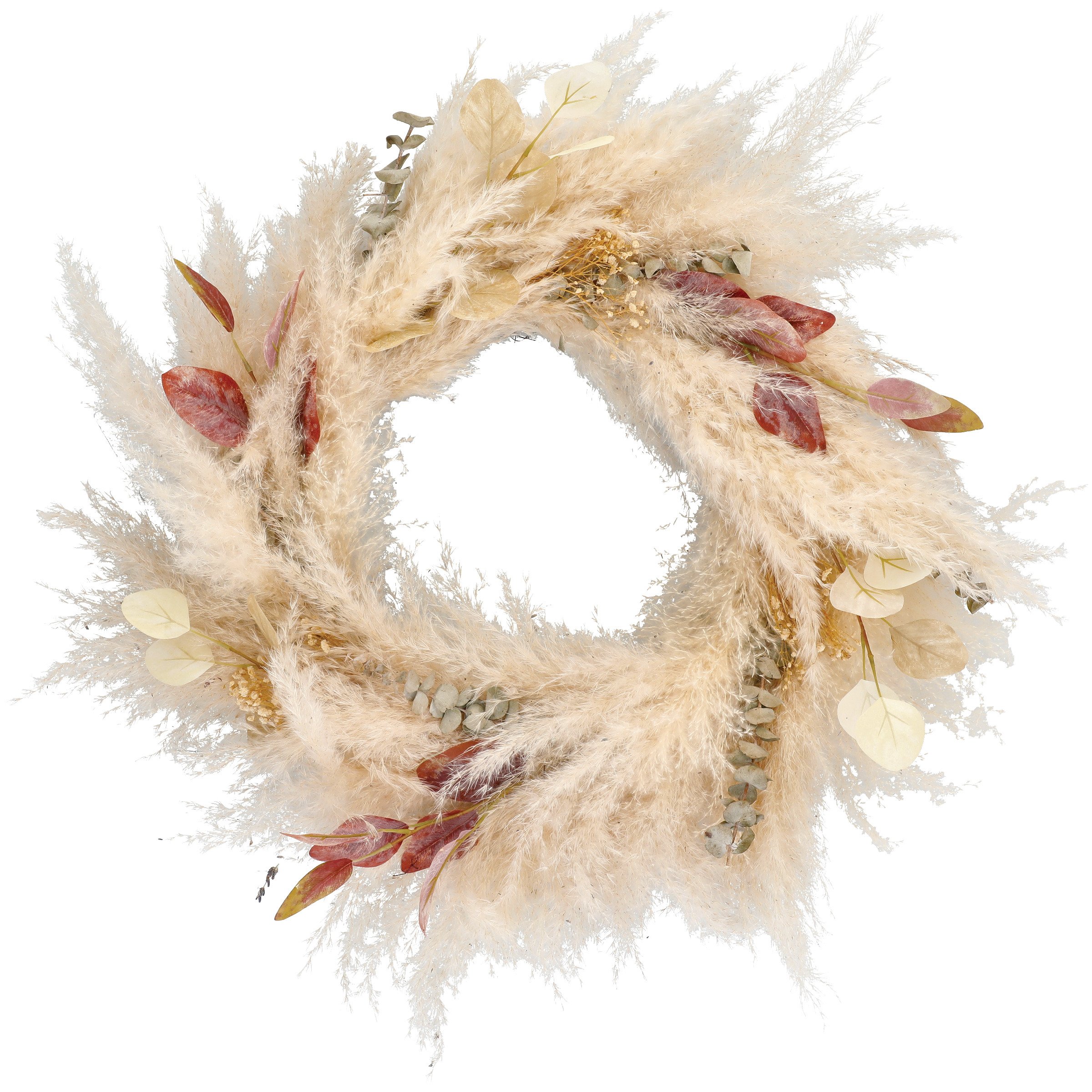 feather dried grass wreath