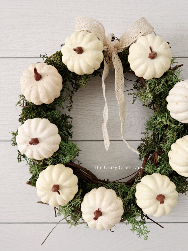 mini pumpkin fall wreath