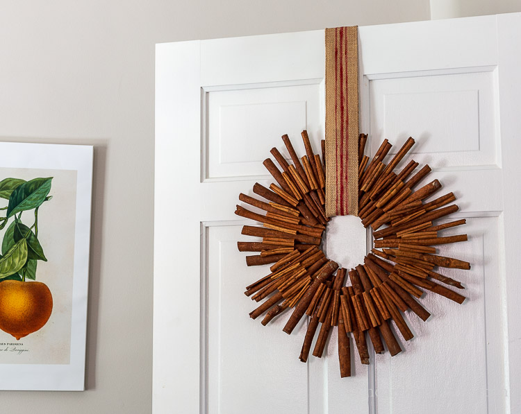 cinnamon stick wreath on door