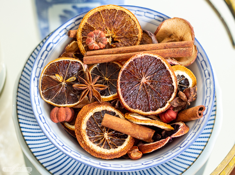 cinnamon stick potpourri bowl