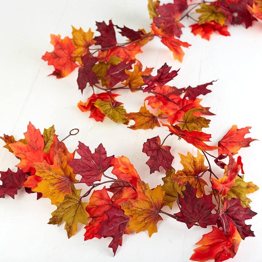 twine wrapped autumn leaf garland