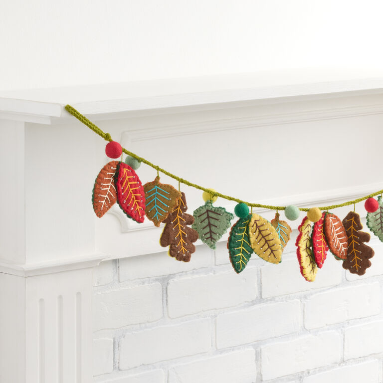 beaded autumn leaf garland