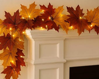 autumn leaf garland as table runner