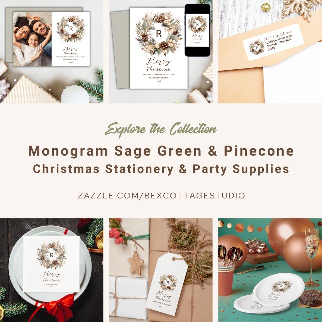 monogram pinecone wreath