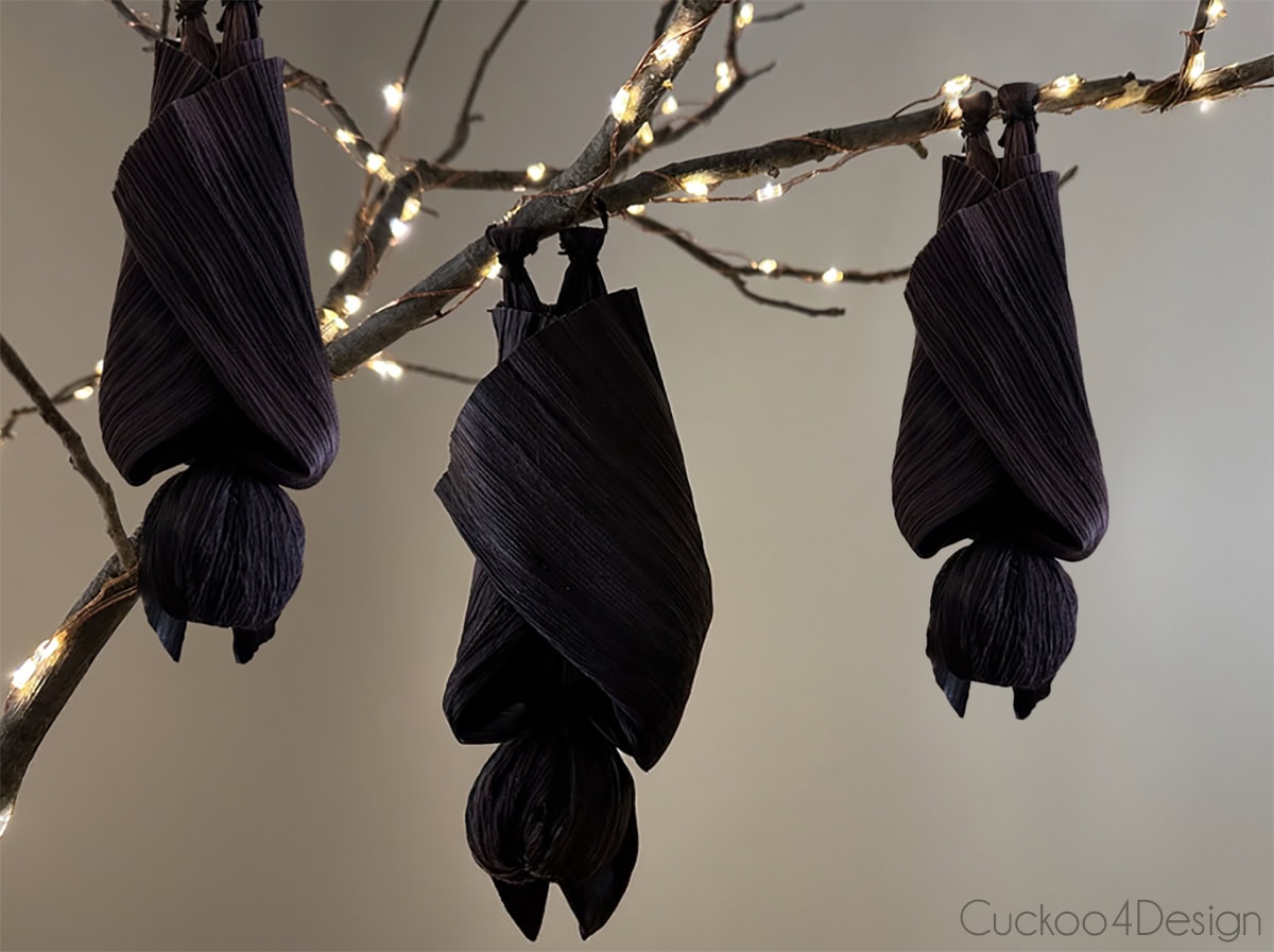 corn husk wrapped mini pumpkins