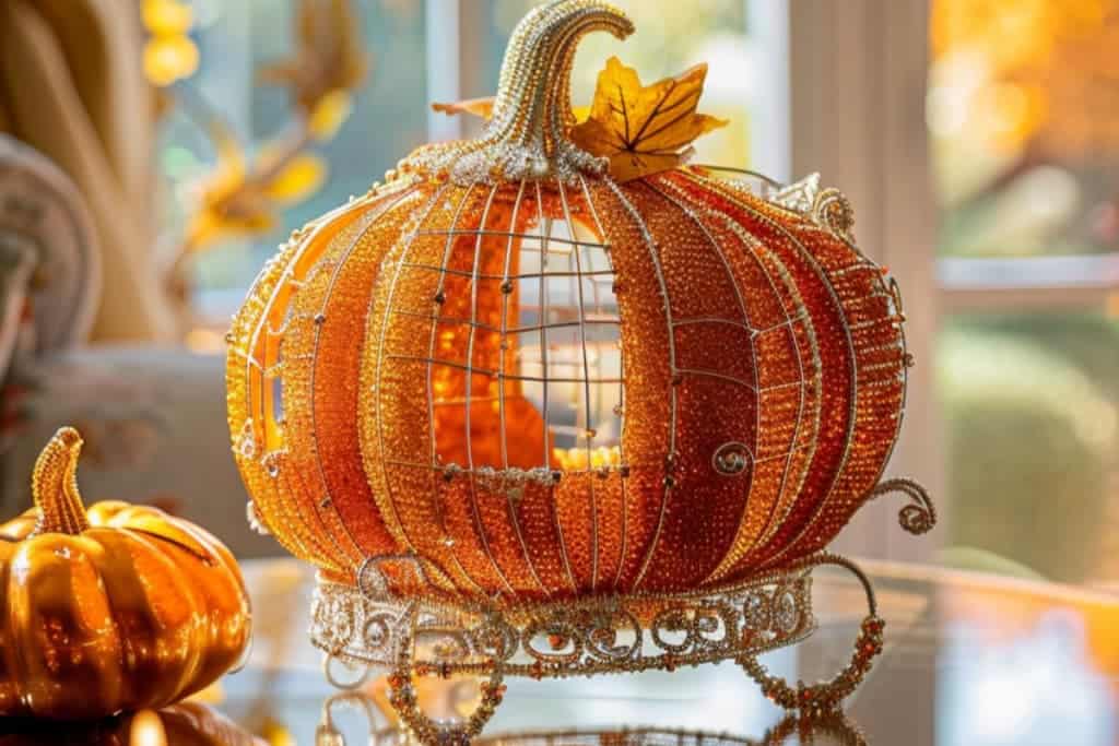 pumpkin cluster on fall coffee table