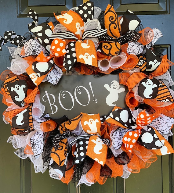 ghost fabric wreath front door