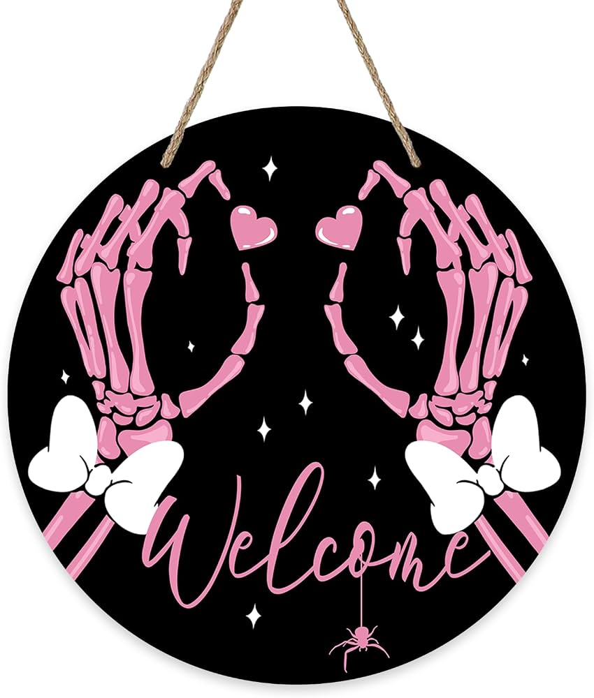 skeleton hand wreath front door
