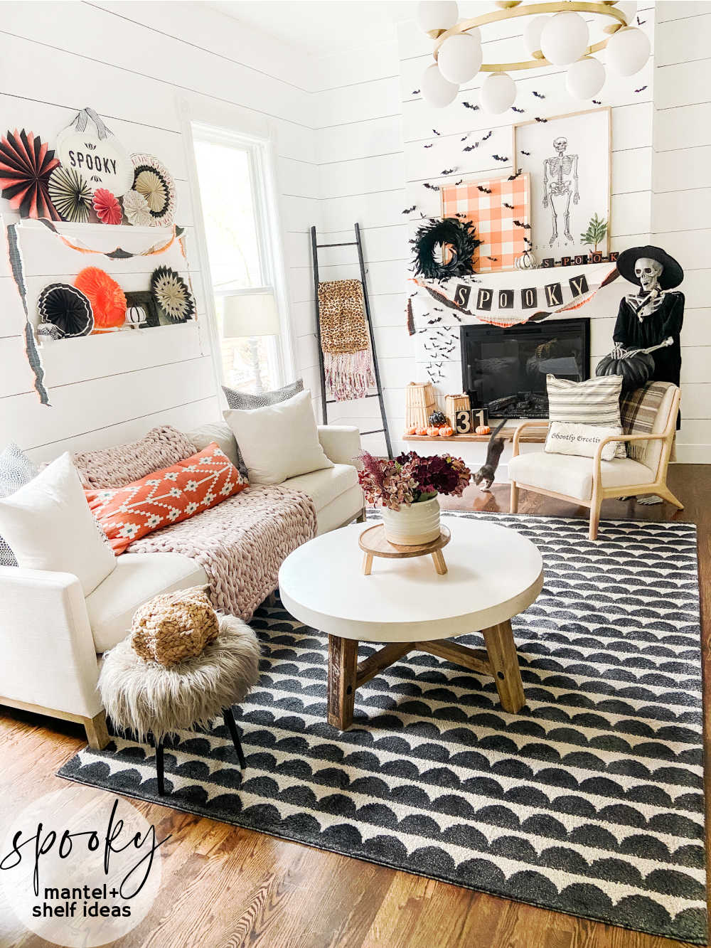 spooky cute halloween living room mantel
