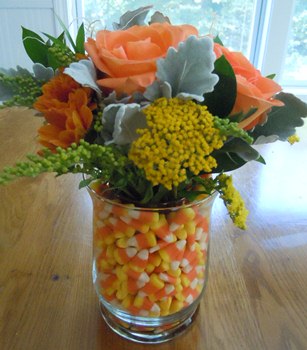 candy corn vase halloween centerpiece