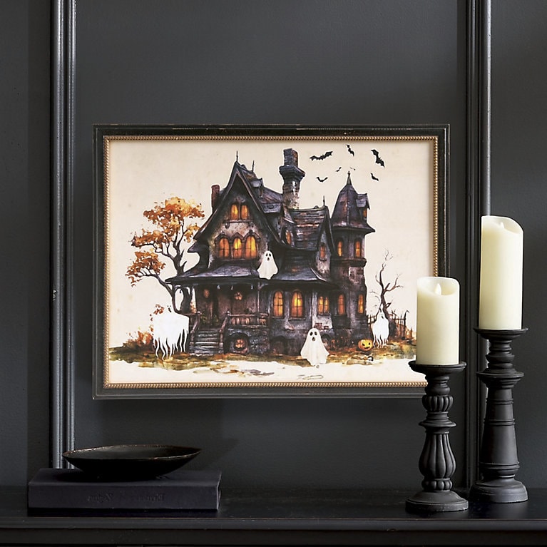 haunted photo frame halloween wall