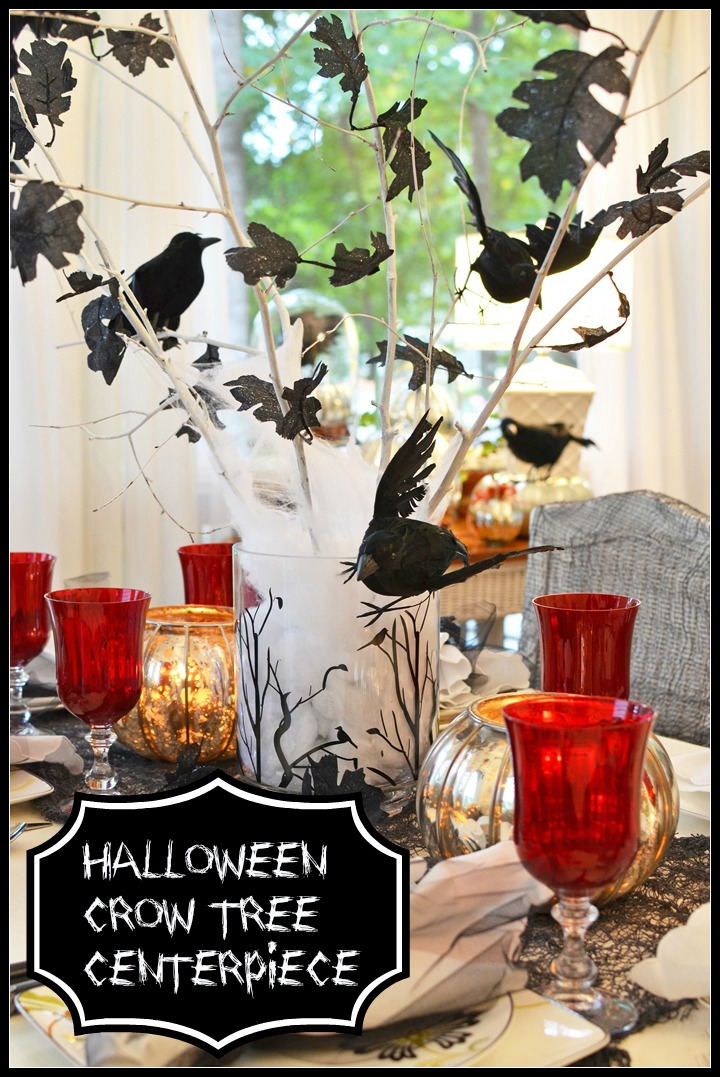 crow branch halloween centerpiece