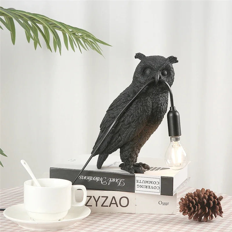 owl lamp halloween side table