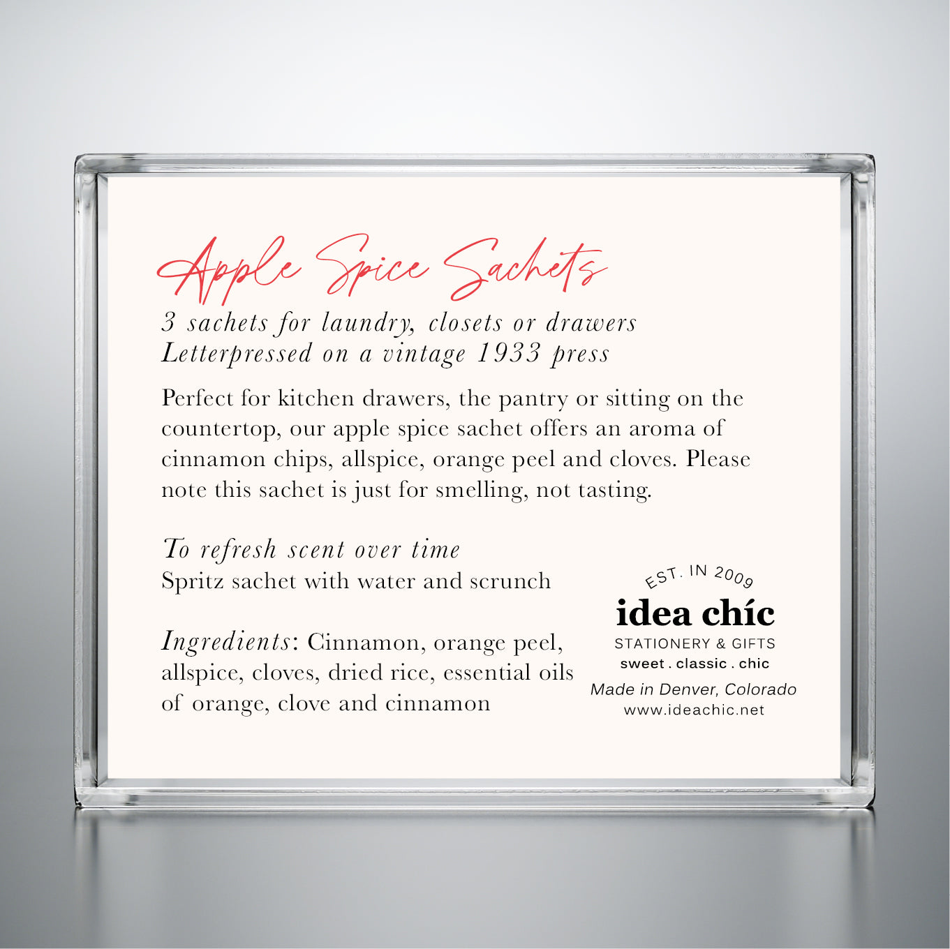 cinnamon and dried apple spice sachet