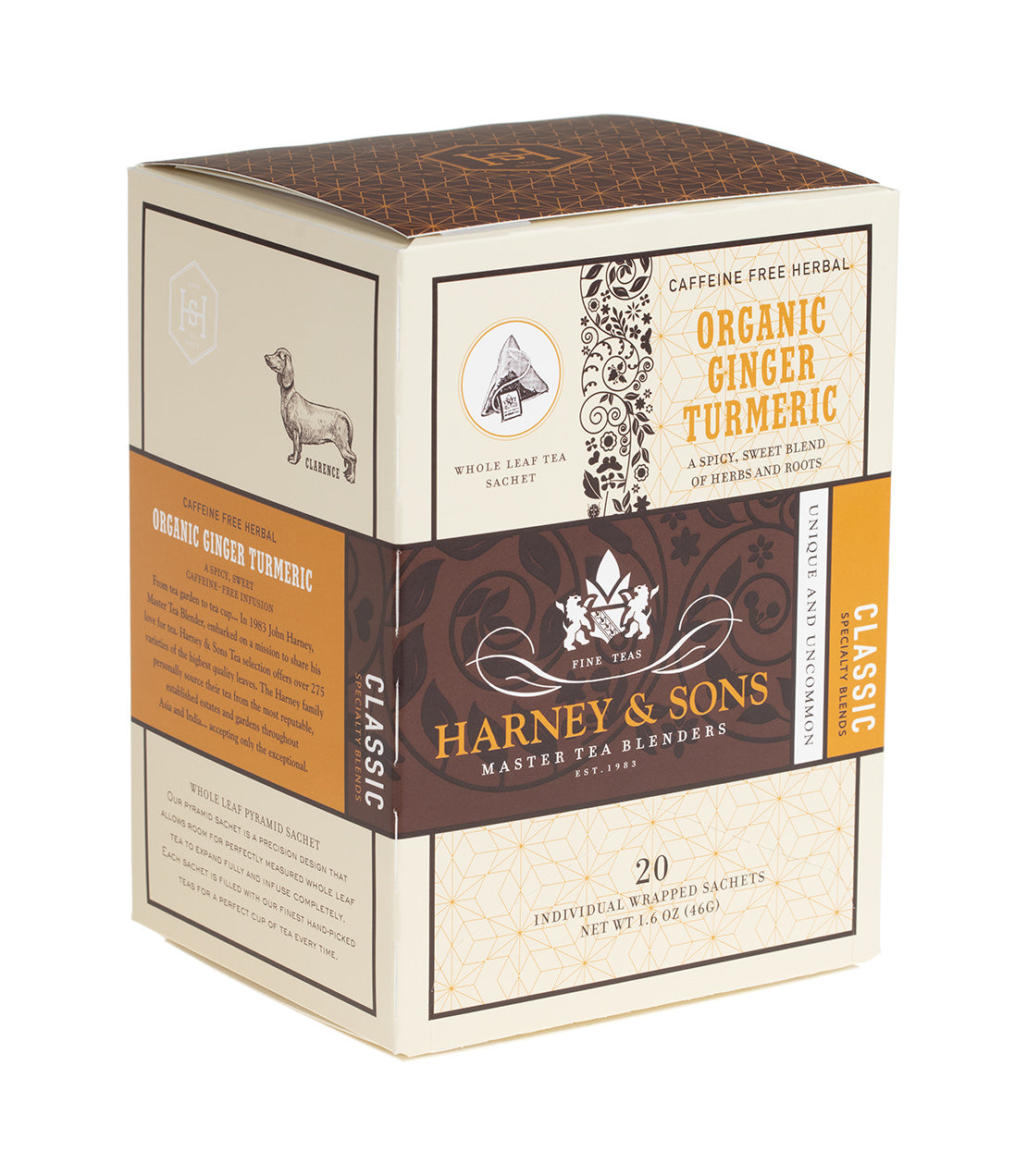 ginger root and cardamom pods spice sachet