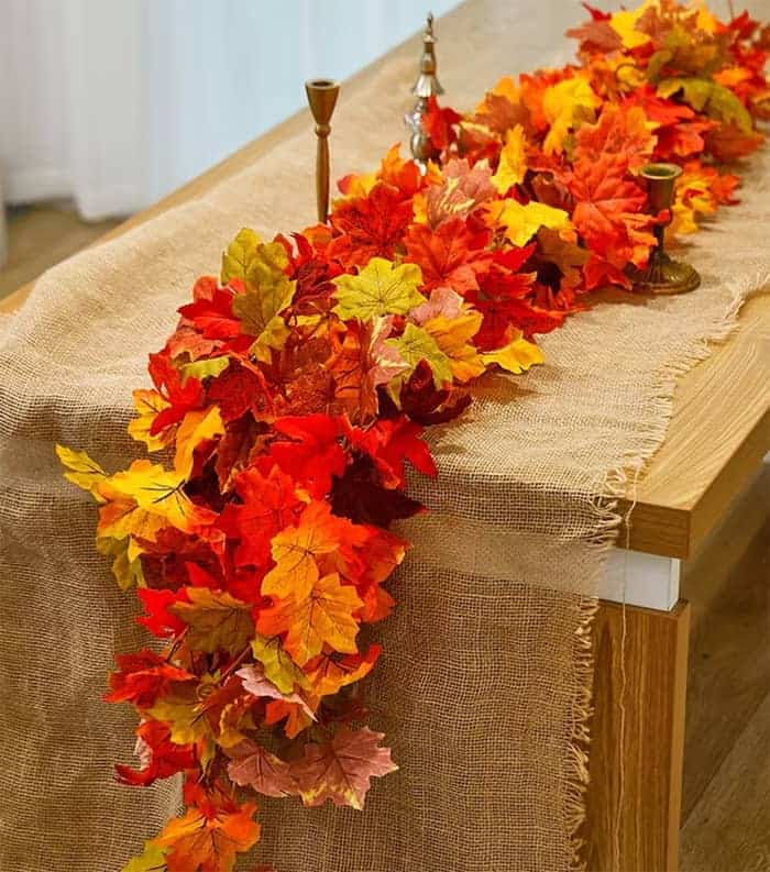 leaf garland table runner autumn
