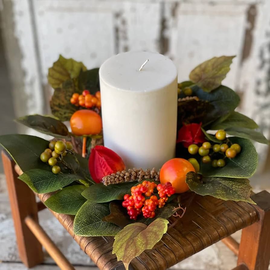 candle cluster centerpiece autumn table