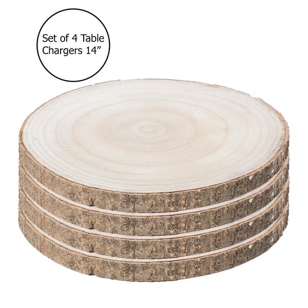 wooden slab chargers on table