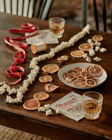 dried citrus garland table decor