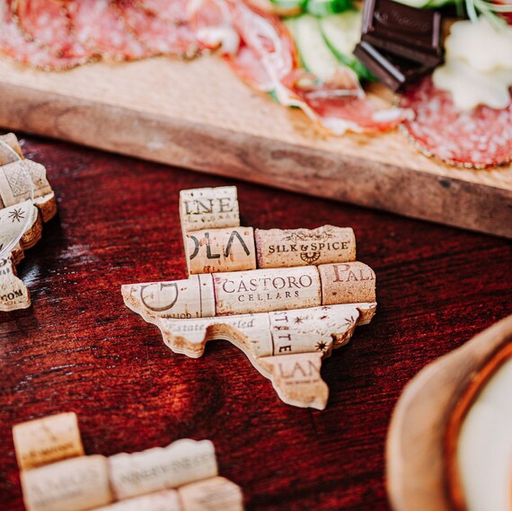 wine cork coasters on table