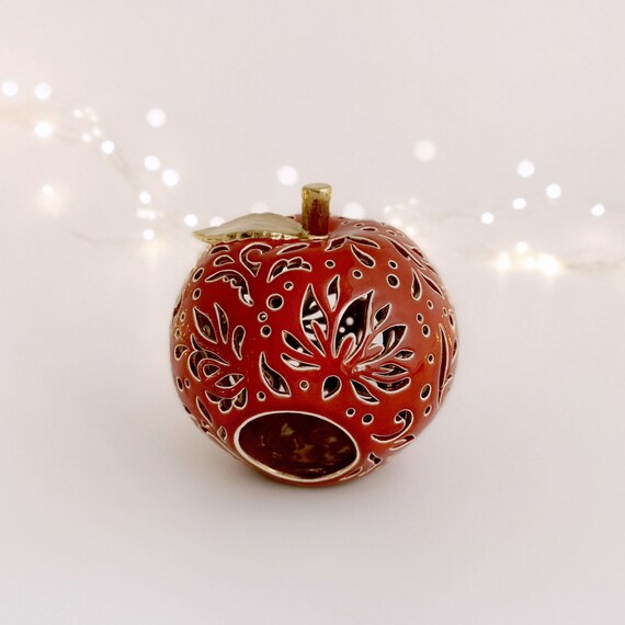 apple candle holder fall centerpiece