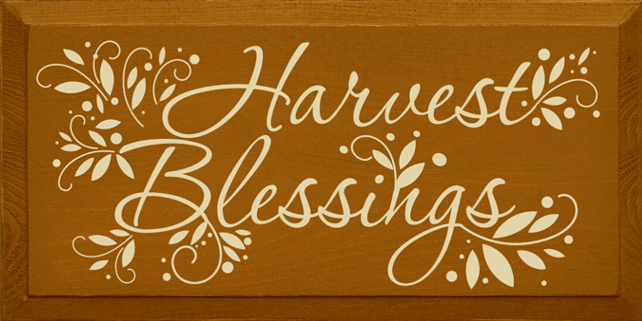 harvest blessing wood sign