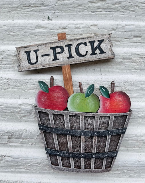 apple basket wood sign