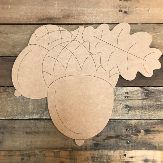 acorn cluster engraved wood sign