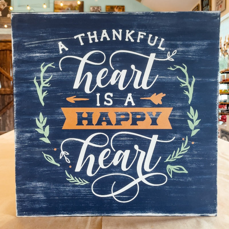 thankful heart wood sign