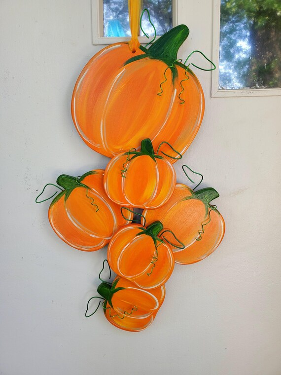 pumpkin cluster door hanger
