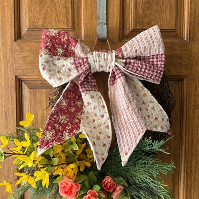 plaid fabric door hanger