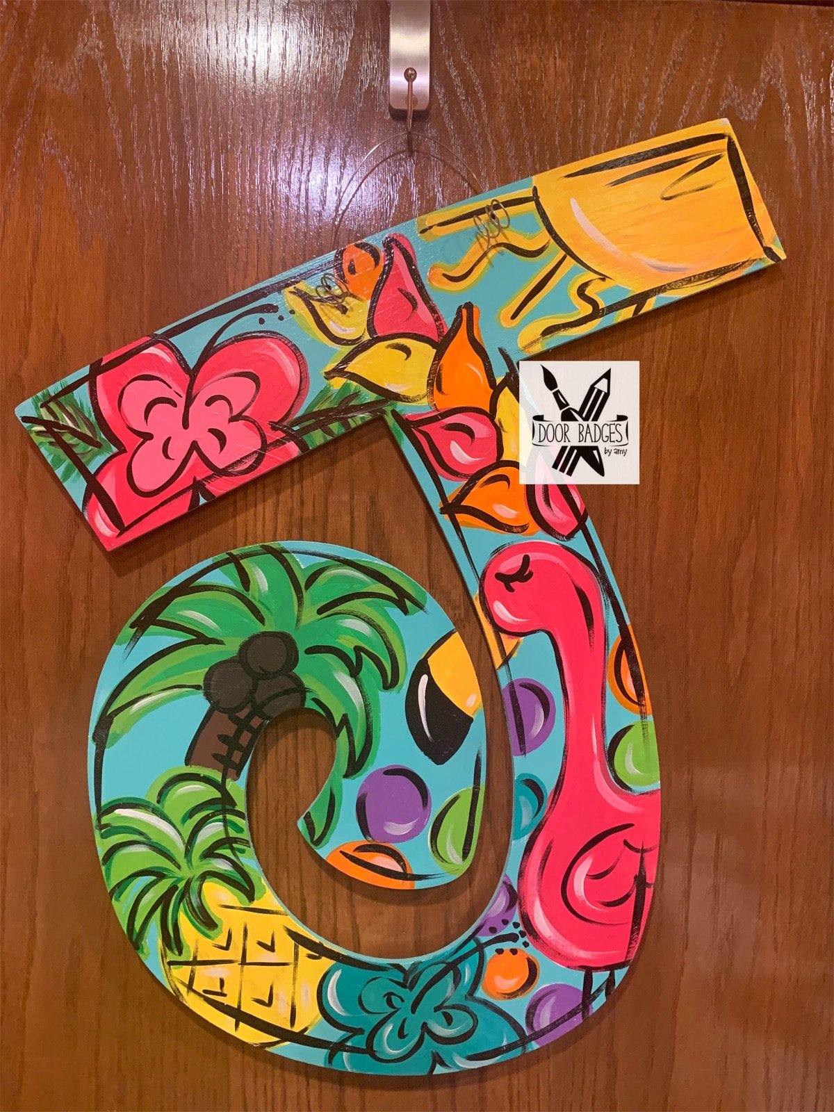 monogram letter door hanger fall